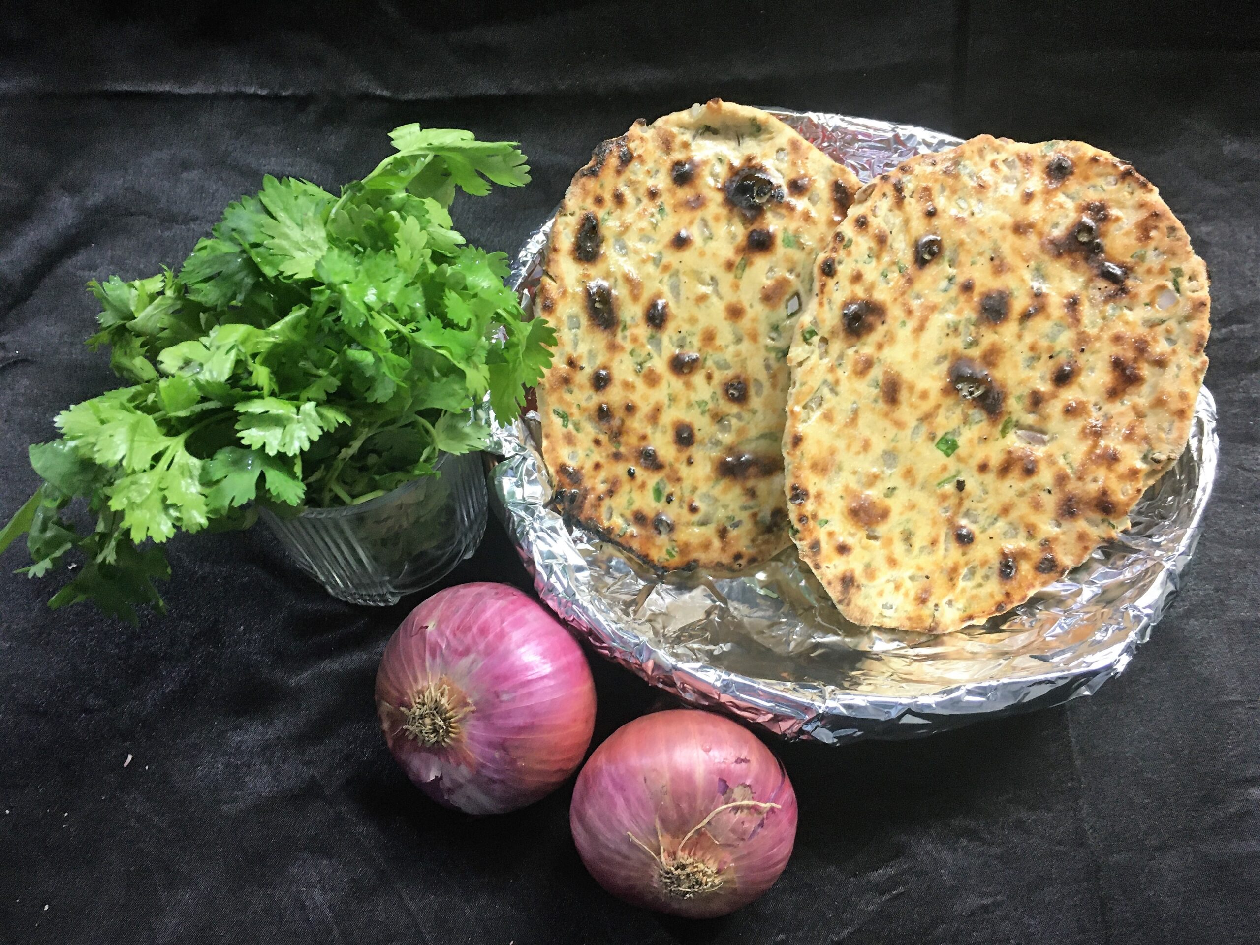 Onion Coriander Tandoori Roti Recipe