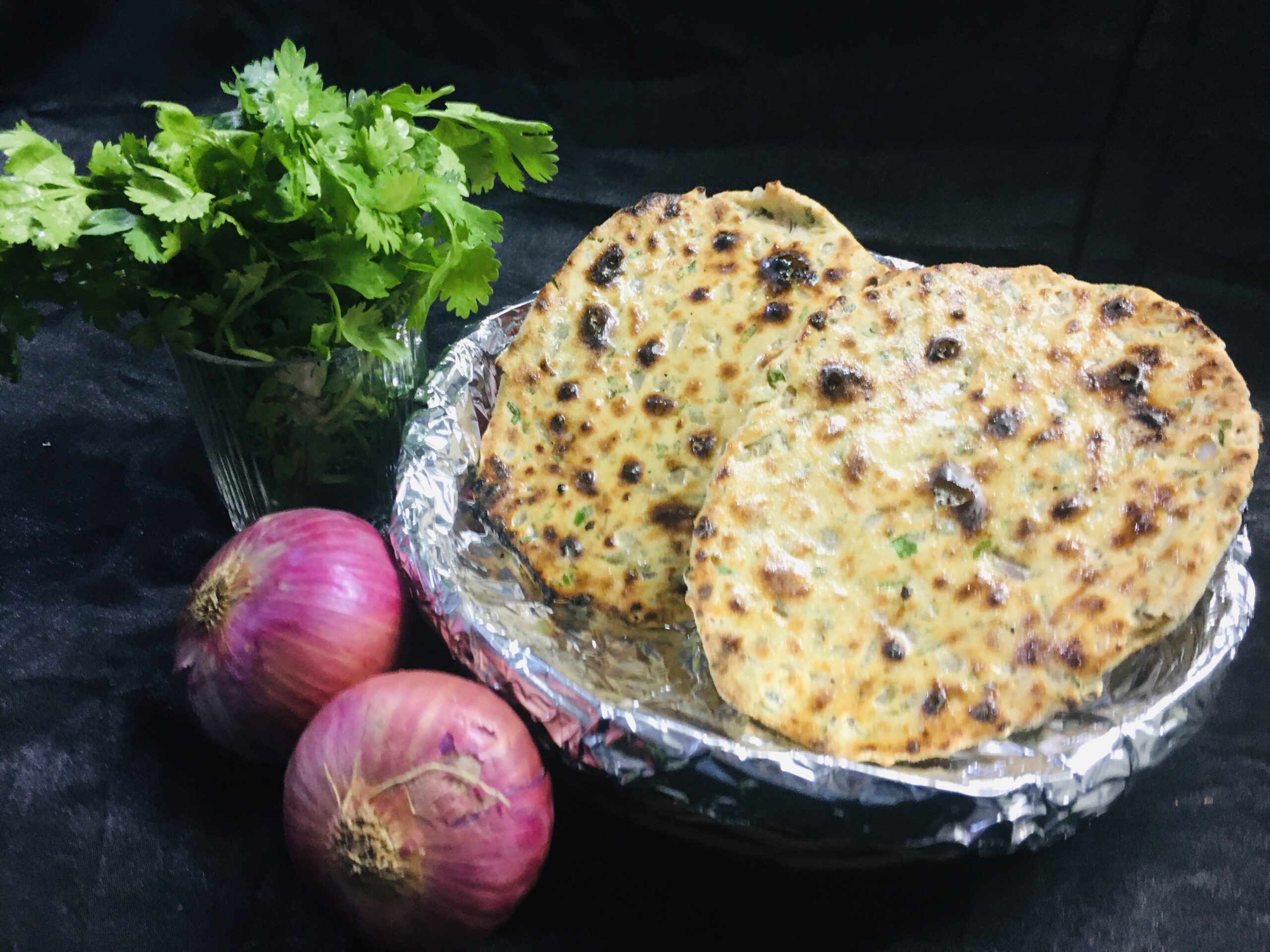 Onion Coriander Tandoori Roti Recipe