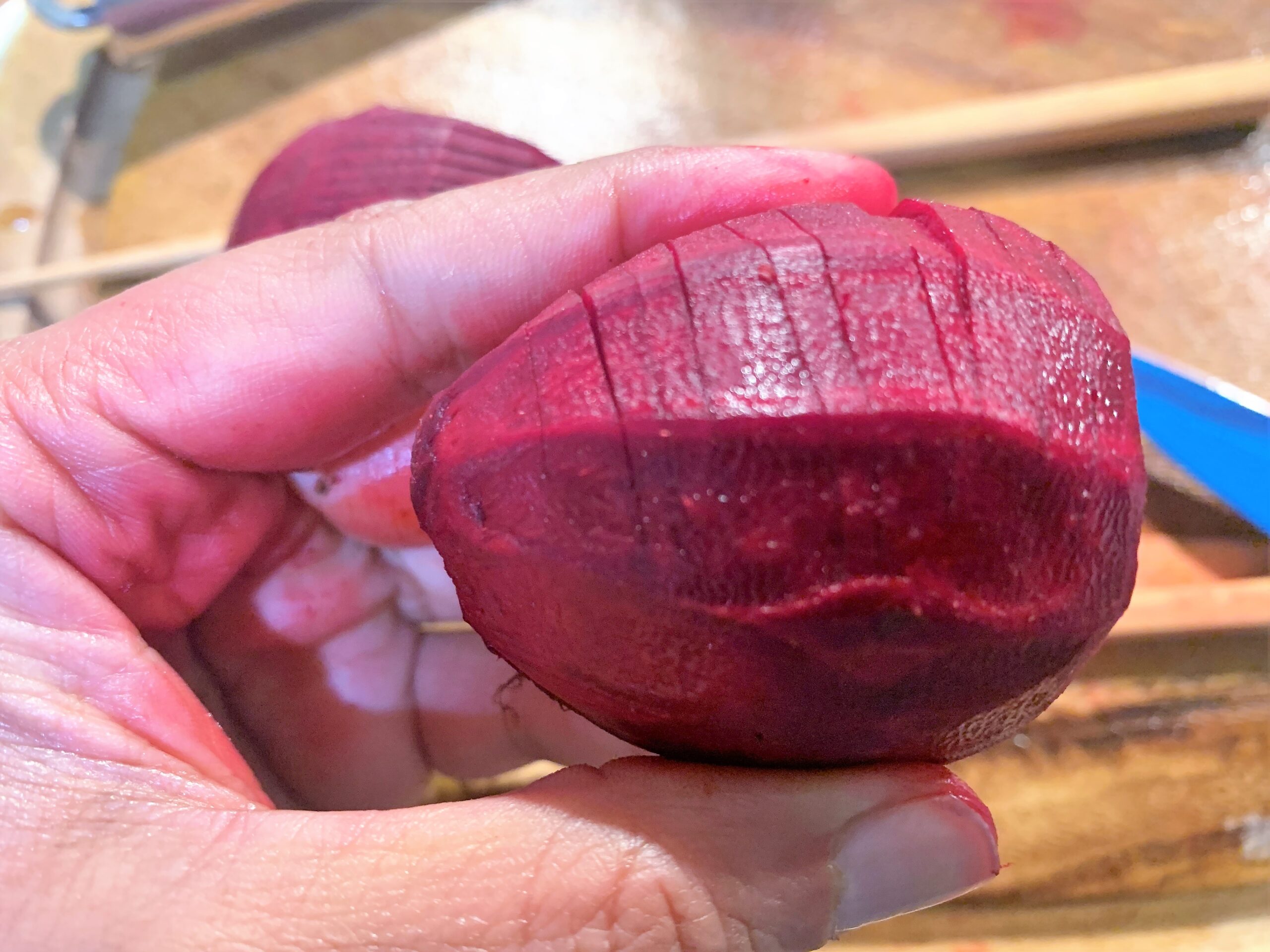 Hasselback Beetroot with Ginger, Lime Dressing Recipe