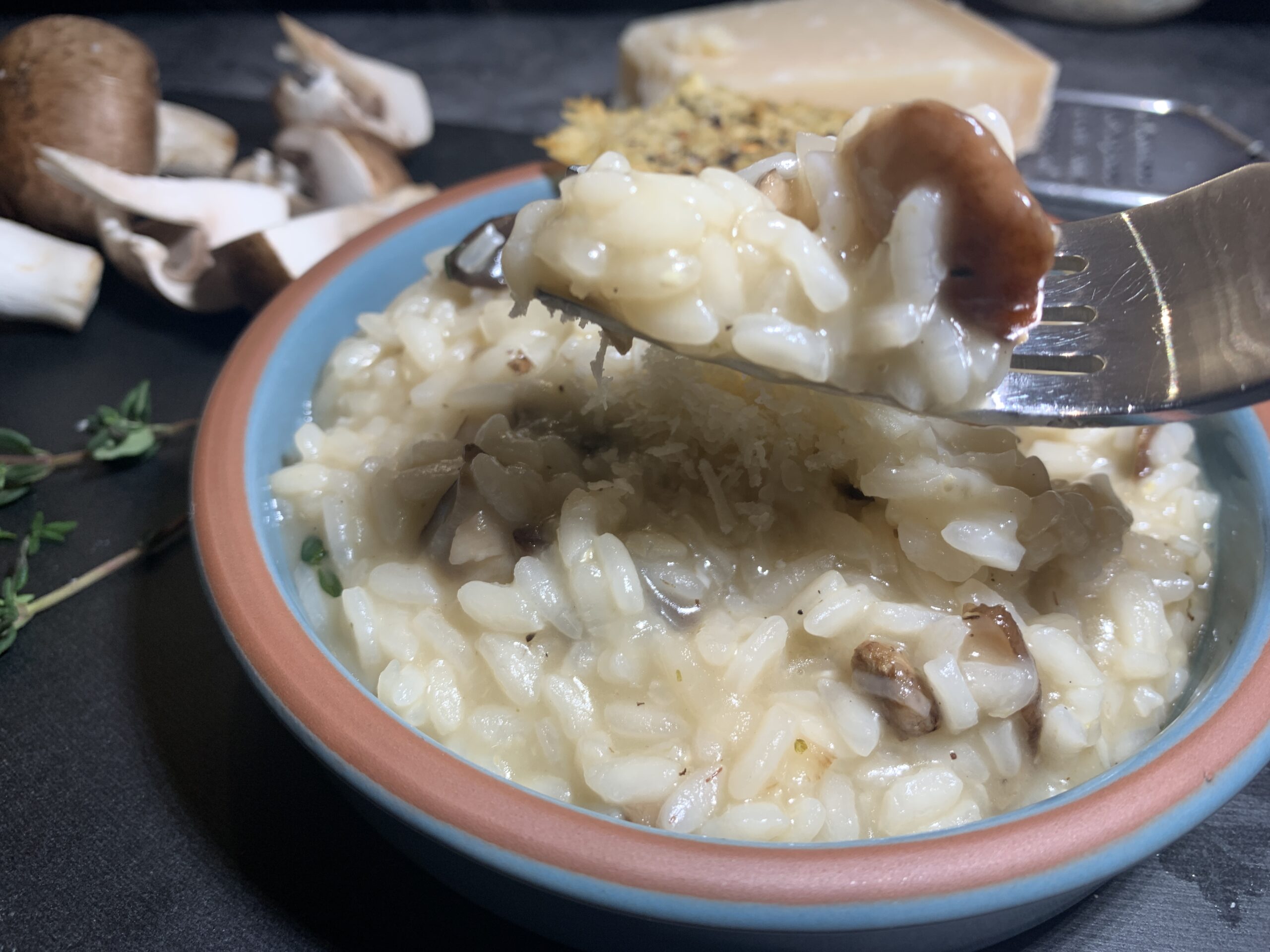 Mushroom Risotto with Parmesan Crisp Recipe (Risotto ai Funghi)