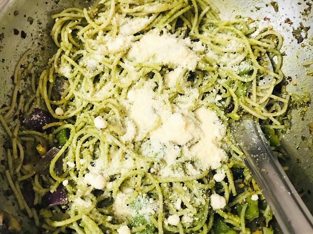 Vegetable Pesto Spaghetti Recipe