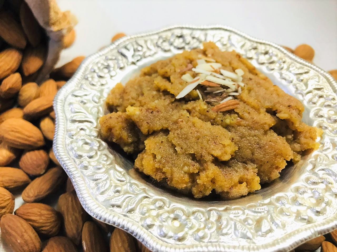 Instant Badam Halwa / Almond Pudding Recipe