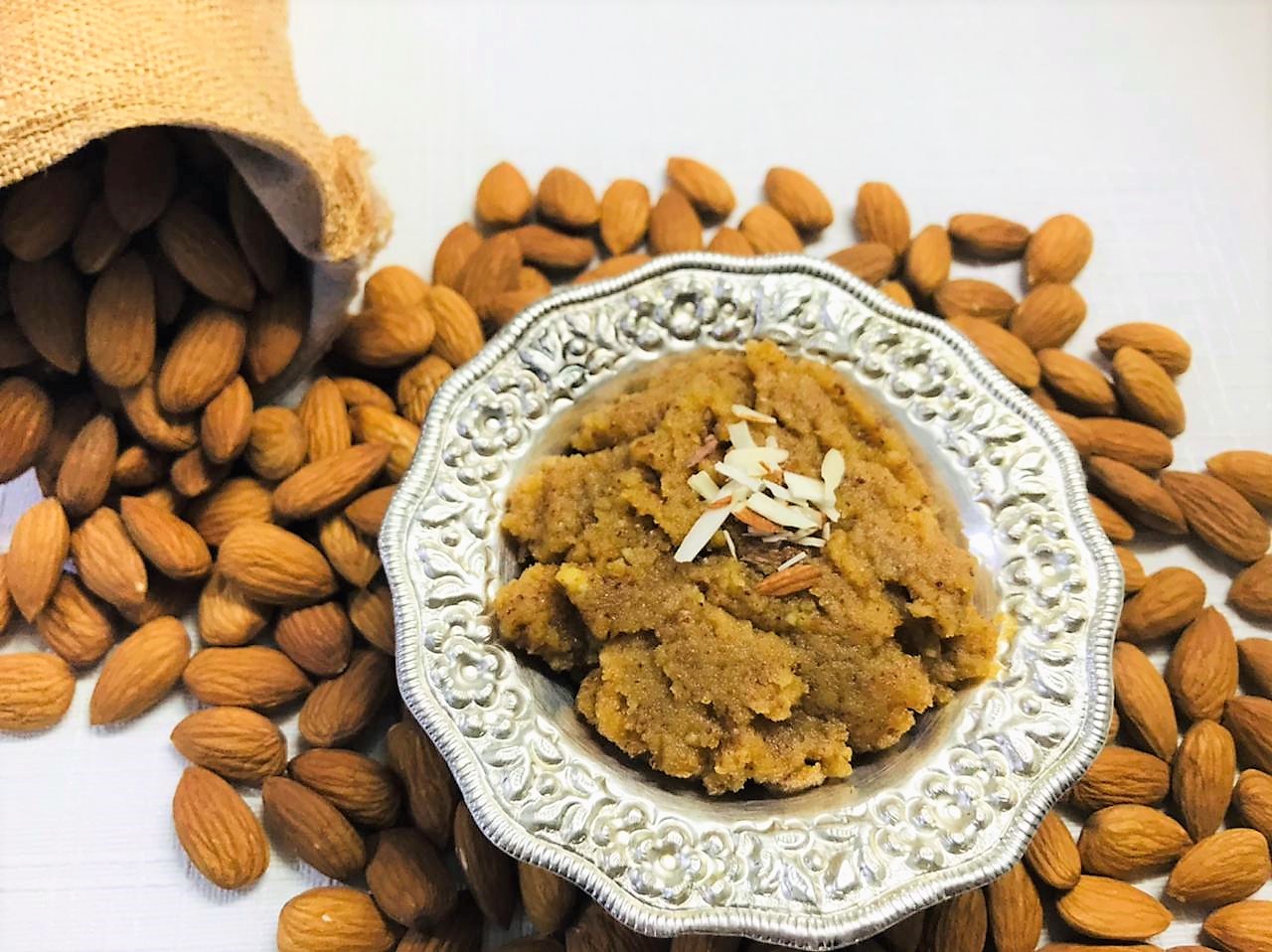 Instant Badam Halwa / Almond Pudding Recipe