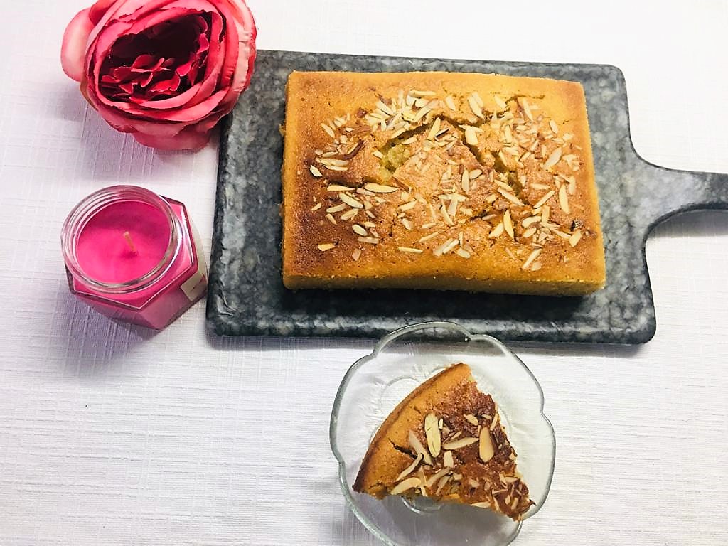 Eggless Whole Wheat Jaggery Cake Recipe