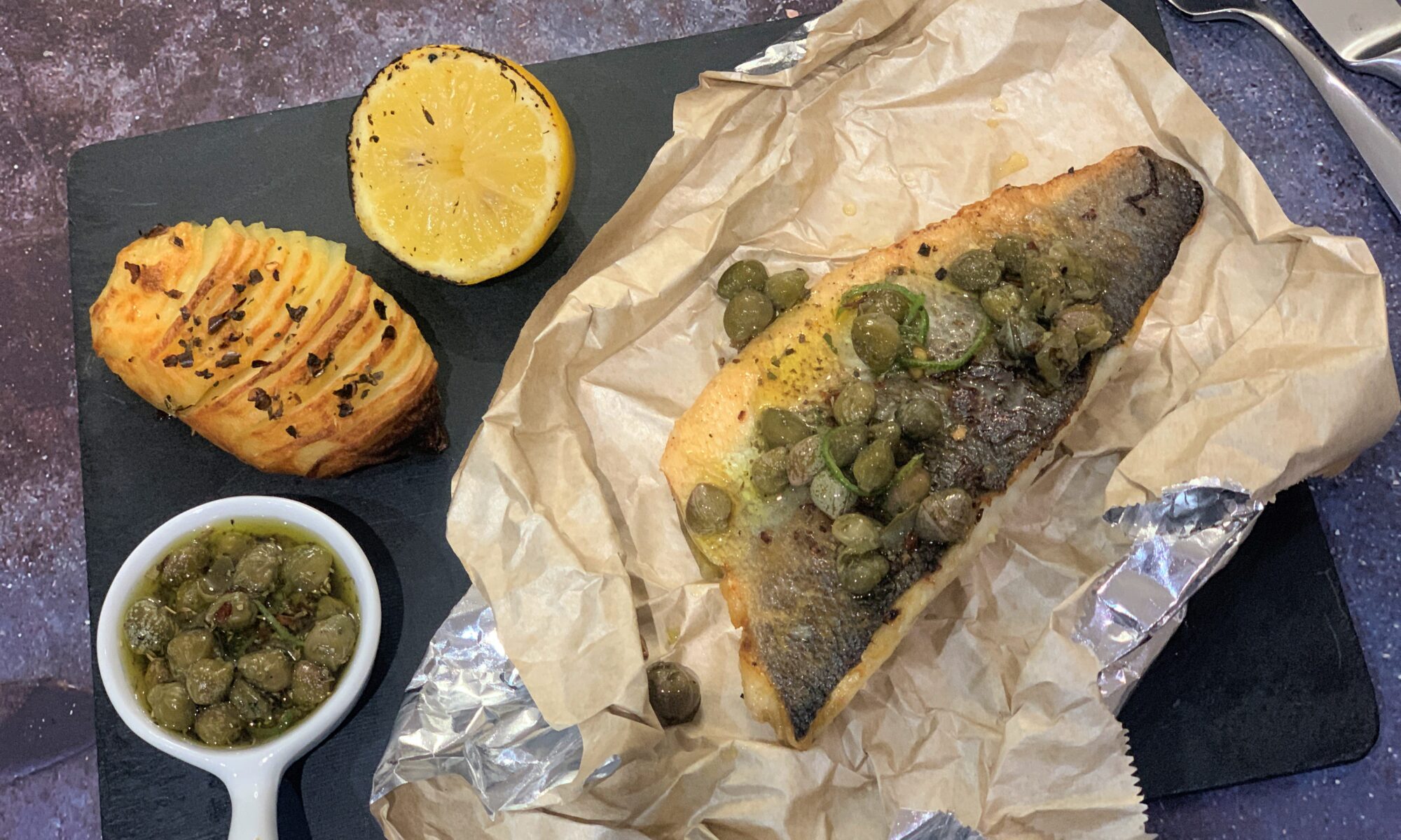 Pan-Fried Sea Bass in a Lemon Caper Sauce Recipe