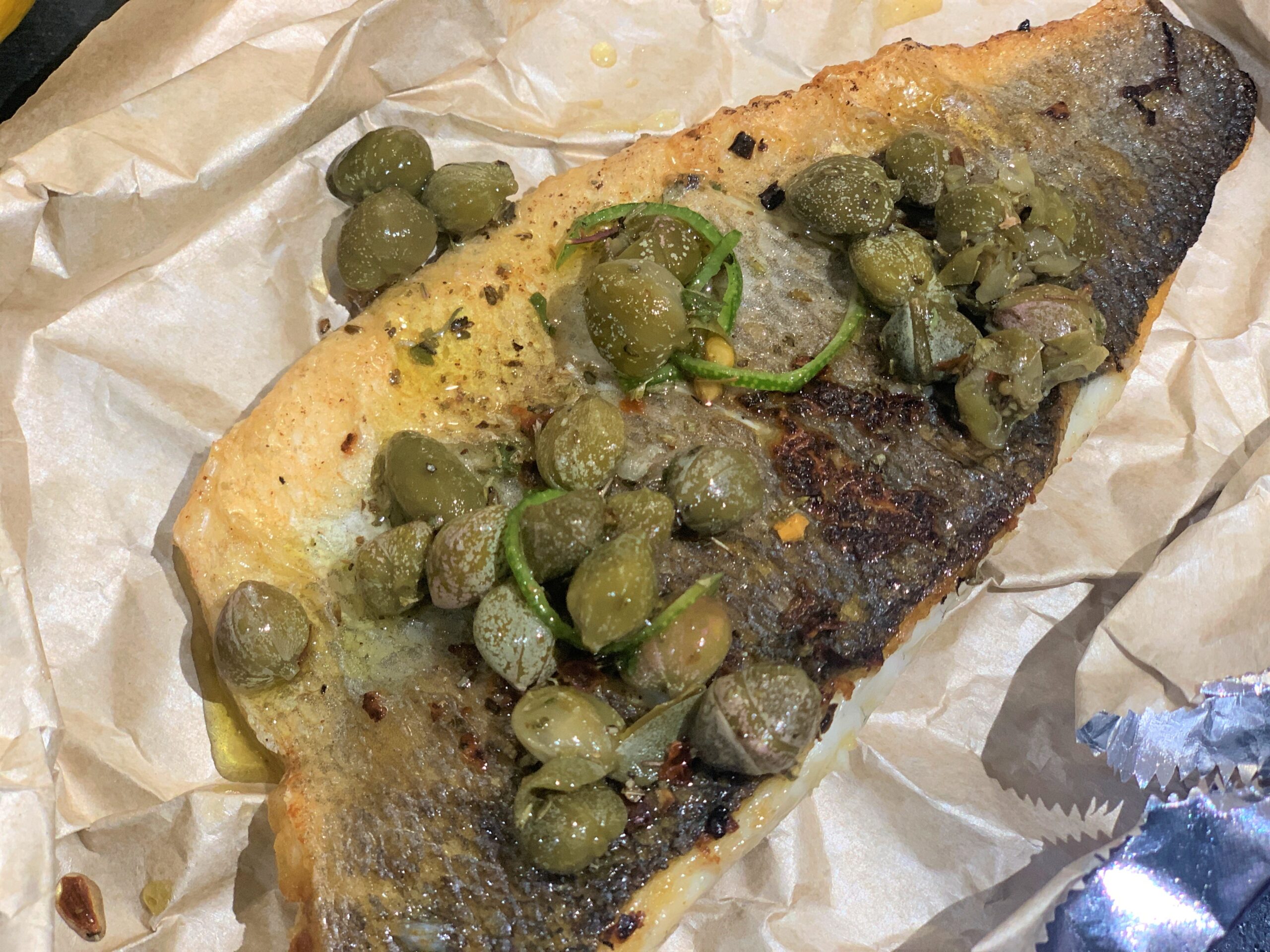 Pan-Fried Sea Bass in a Lemon Caper Sauce Recipe