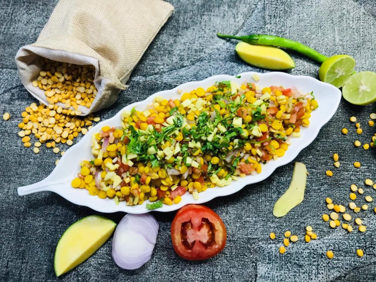 Boiled Chana Dal Chaat Recipe