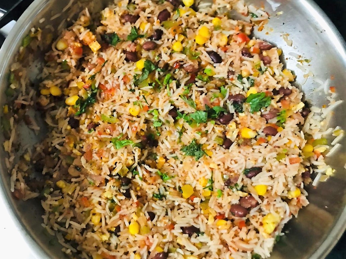 6 Layered Fusion Mexican Rice Dish Recipe