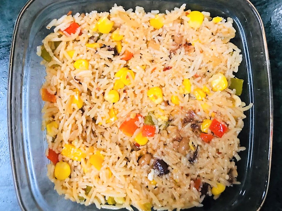 6 Layered Fusion Mexican Rice Dish Recipe