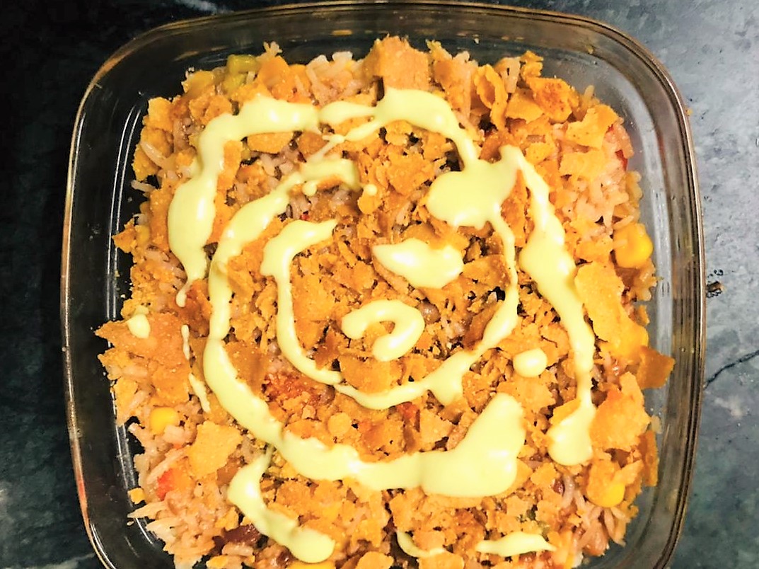 6 Layered Fusion Mexican Rice Dish Recipe