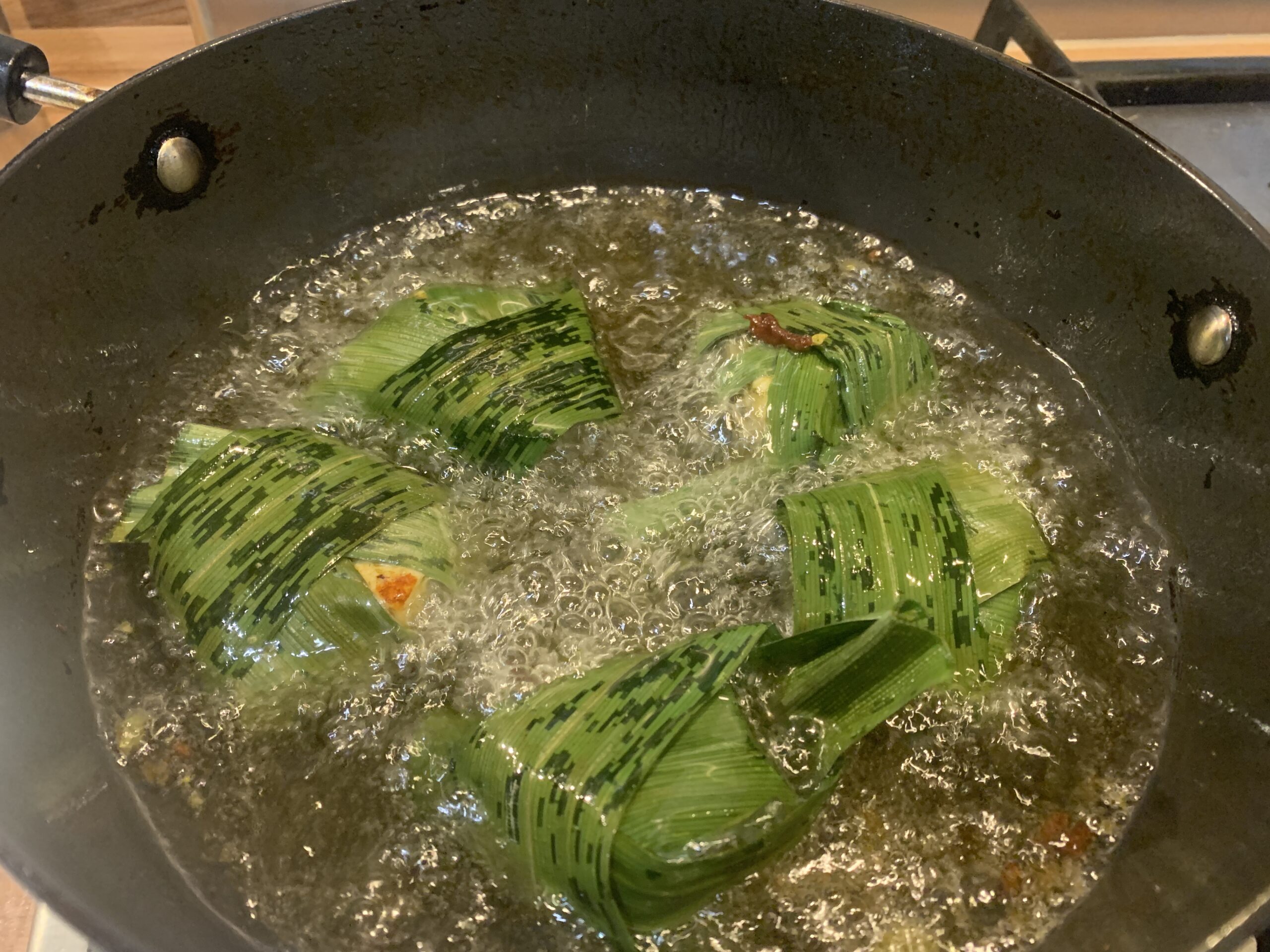 Thai Style Paneer in Pandan Leaves Recipe