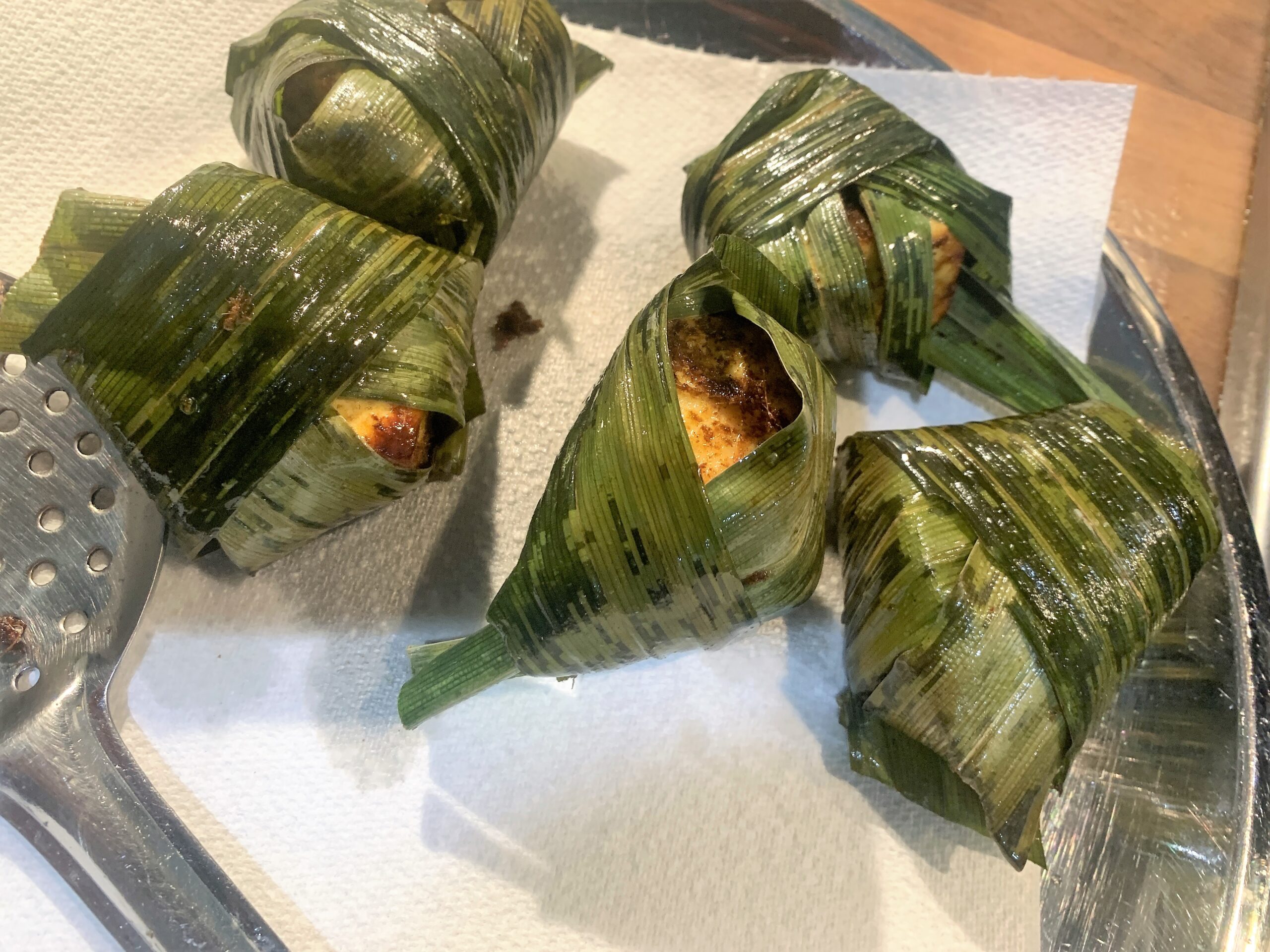 Thai Style Paneer in Pandan Leaves Recipe