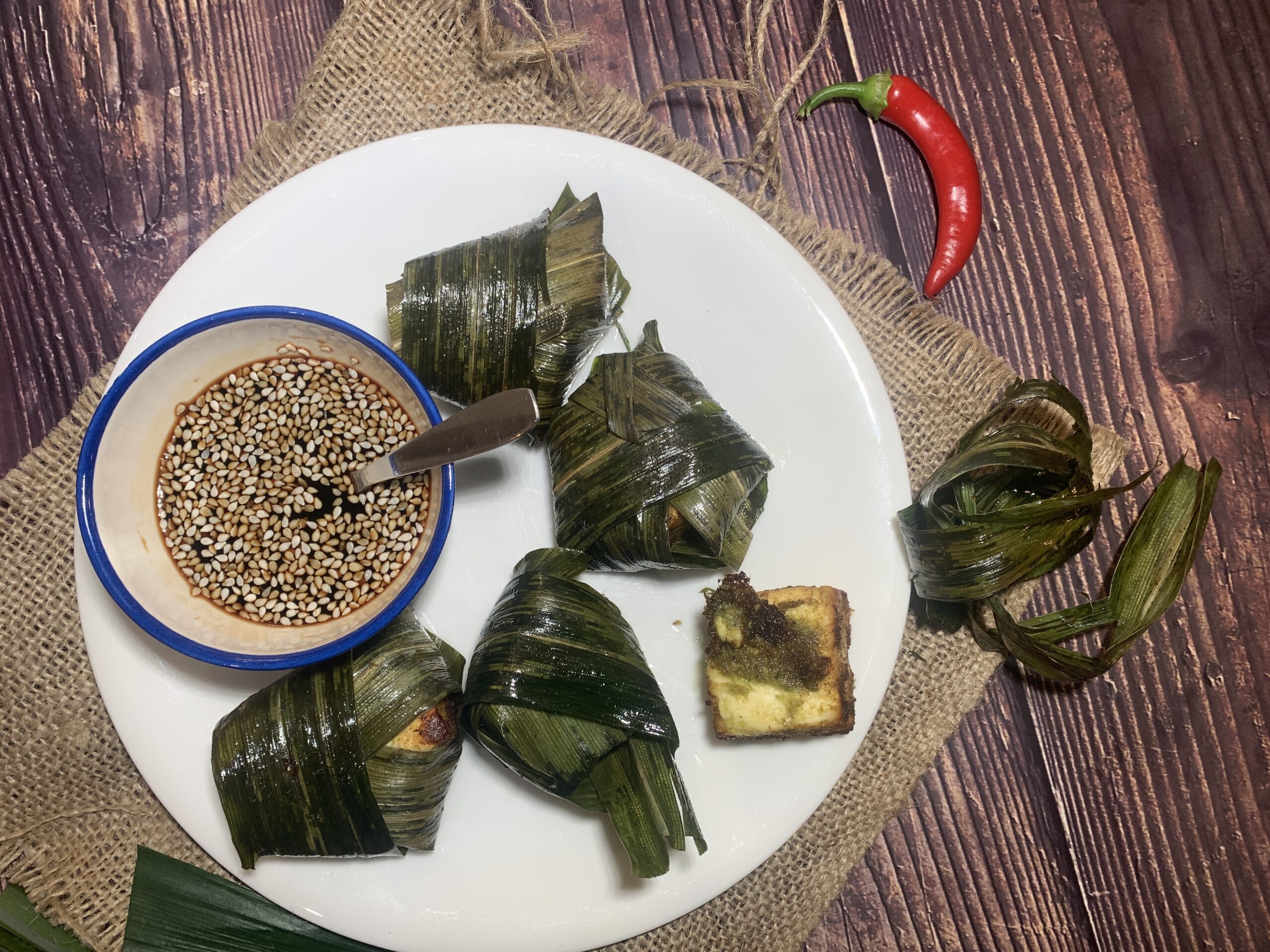 Thai Style Paneer in Pandan Leaves Recipe