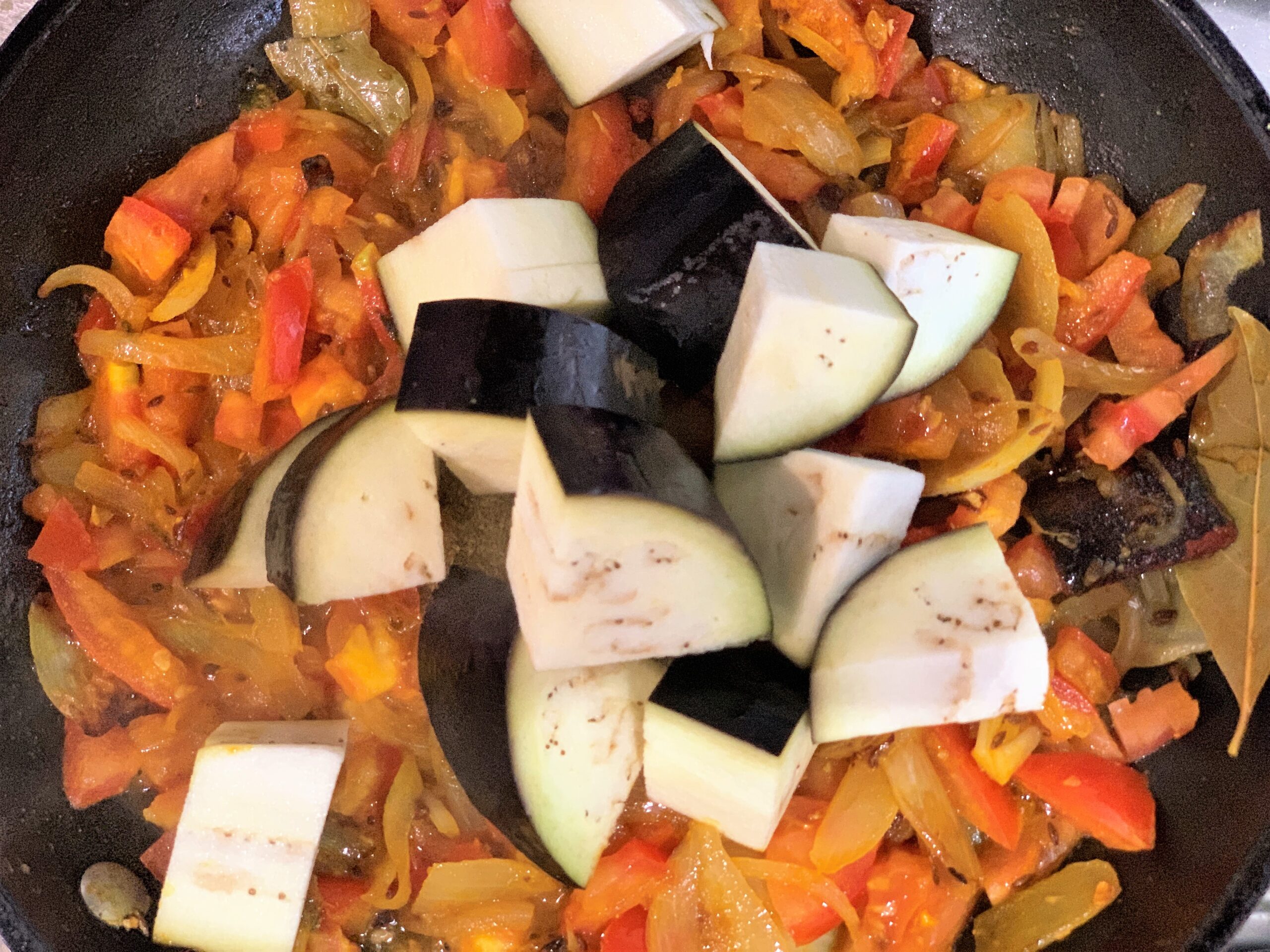 Aloo Baigan Recipe (Spiced Potato Aubergine)