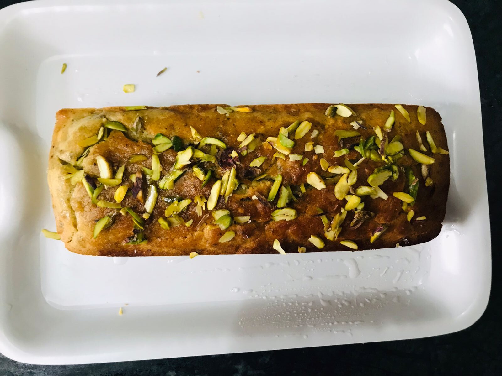 Eggless Rose and Pistachio Cake Recipe