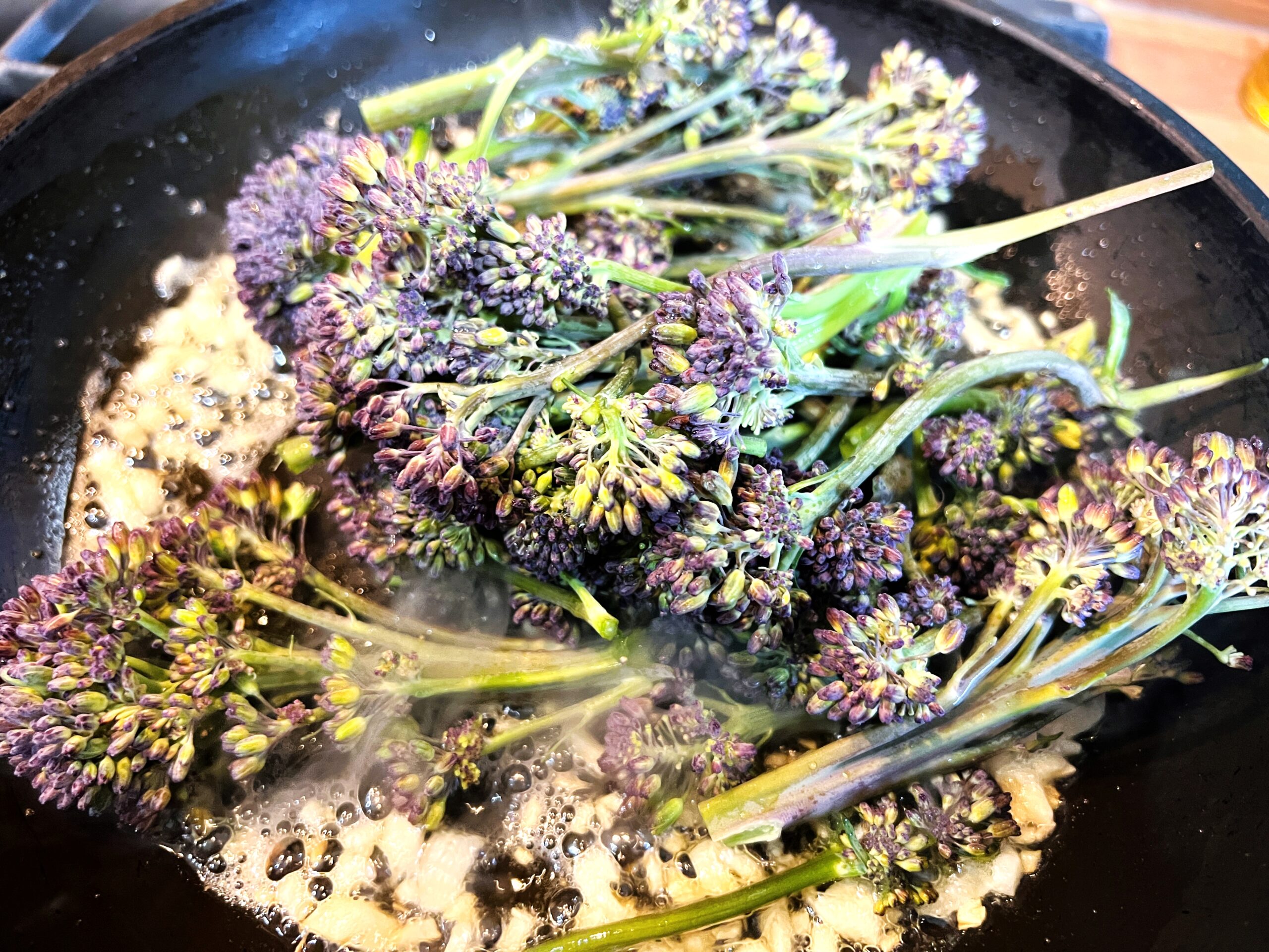 Tossed Purple Sprouting Broccoli Stems Recipe