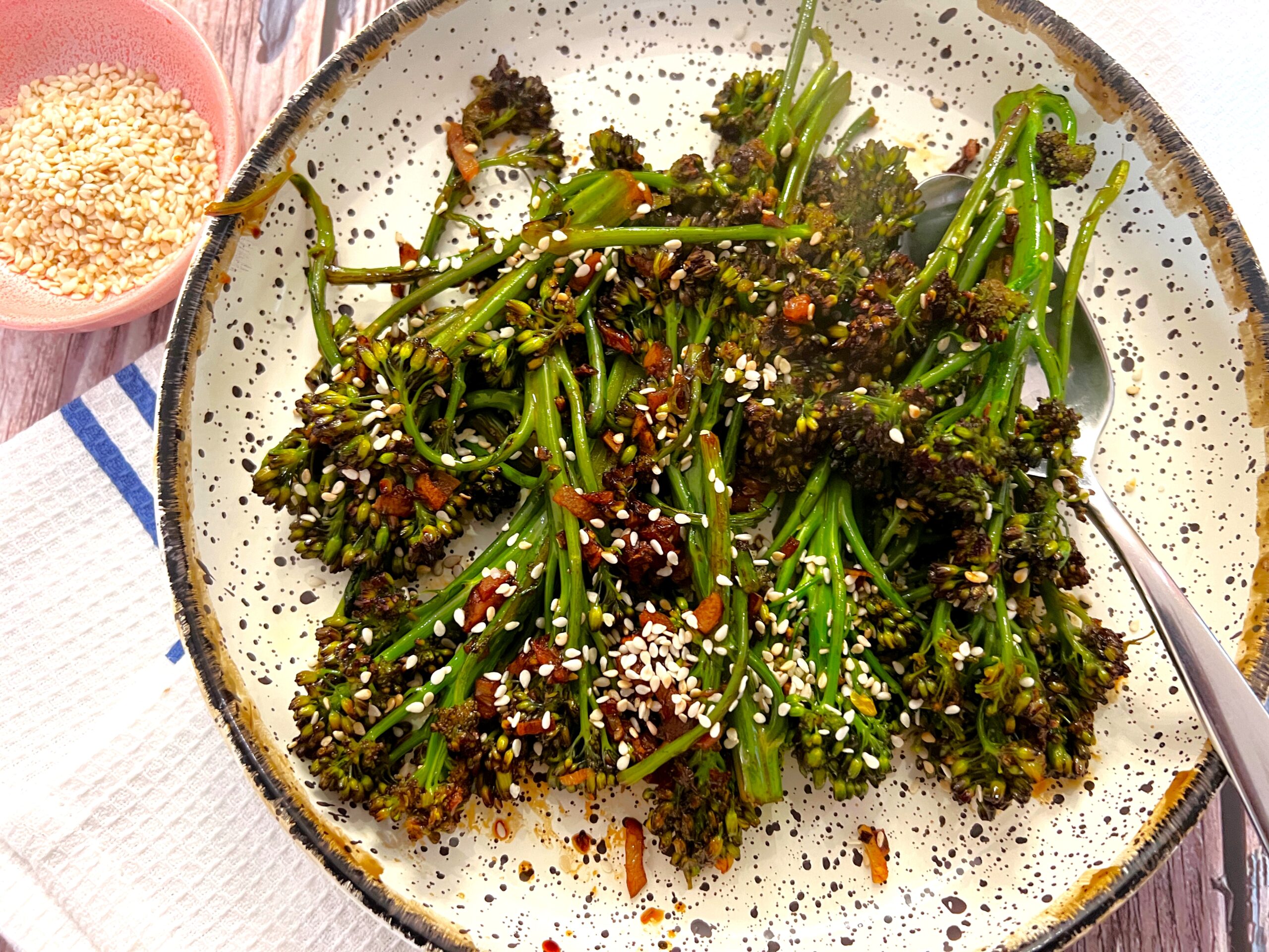 Tossed Purple Sprouting Broccoli Stems Recipe