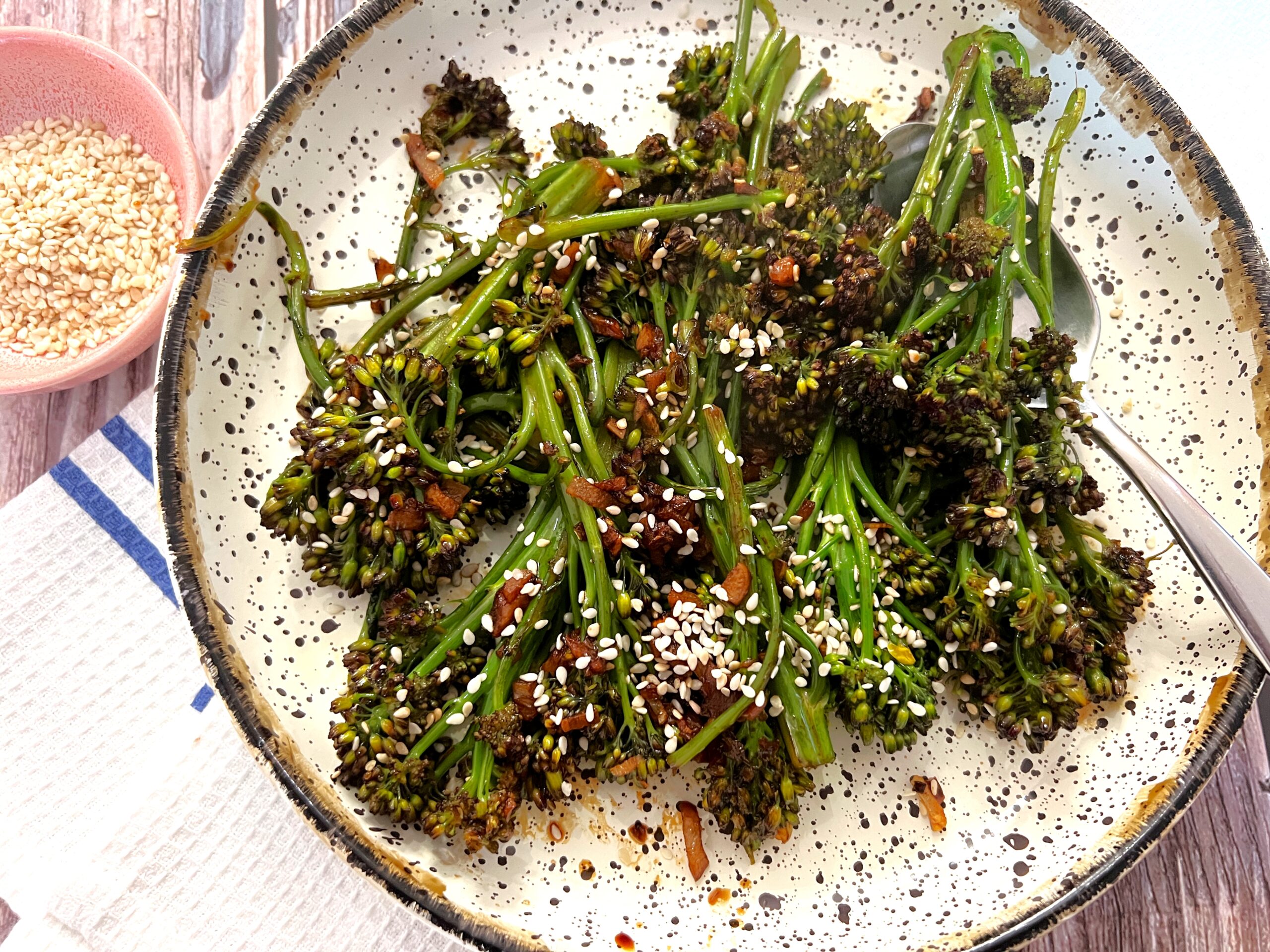 Tossed Purple Sprouting Broccoli Stems Recipe