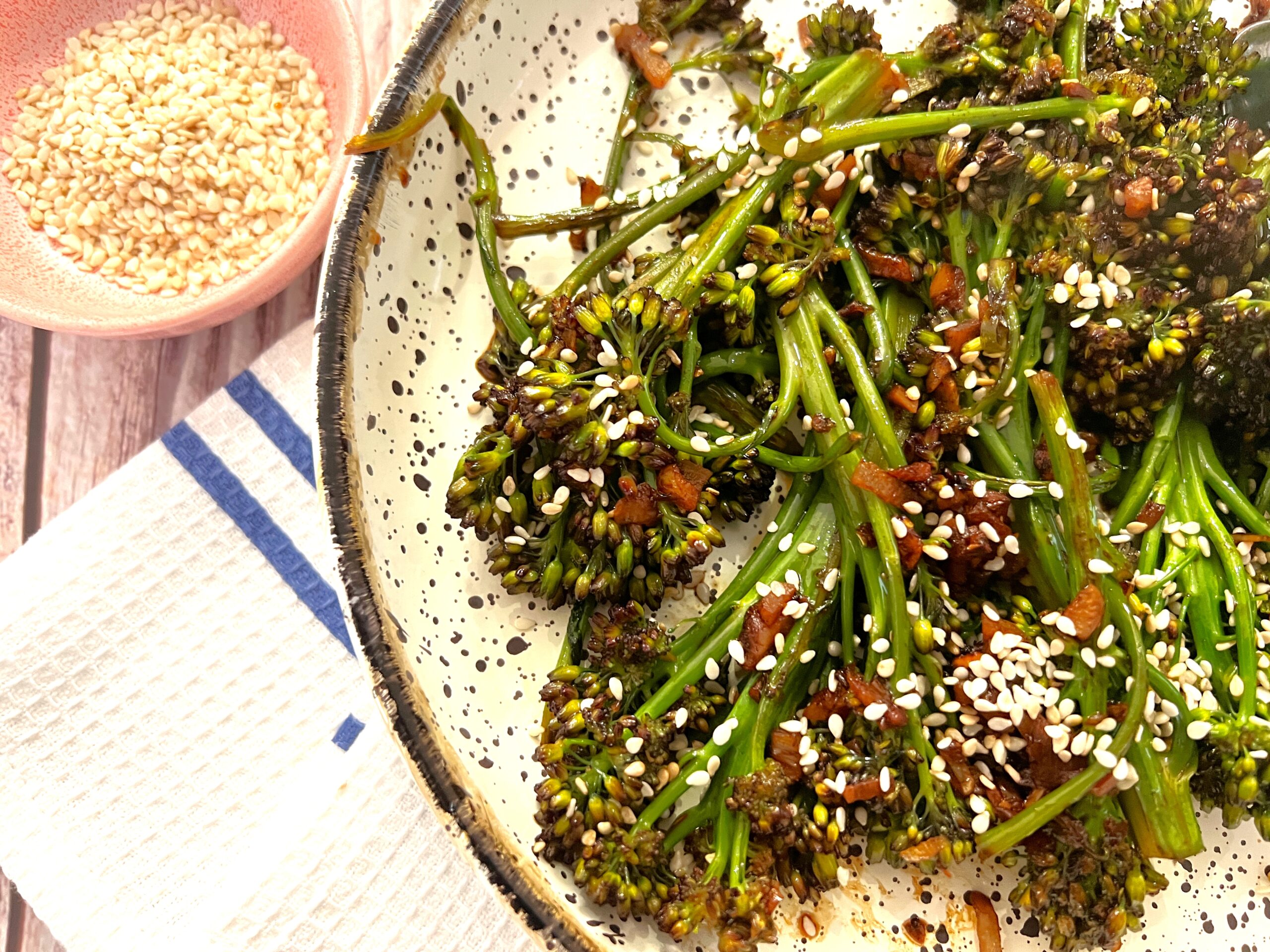 Tossed Purple Sprouting Broccoli Stems Recipe