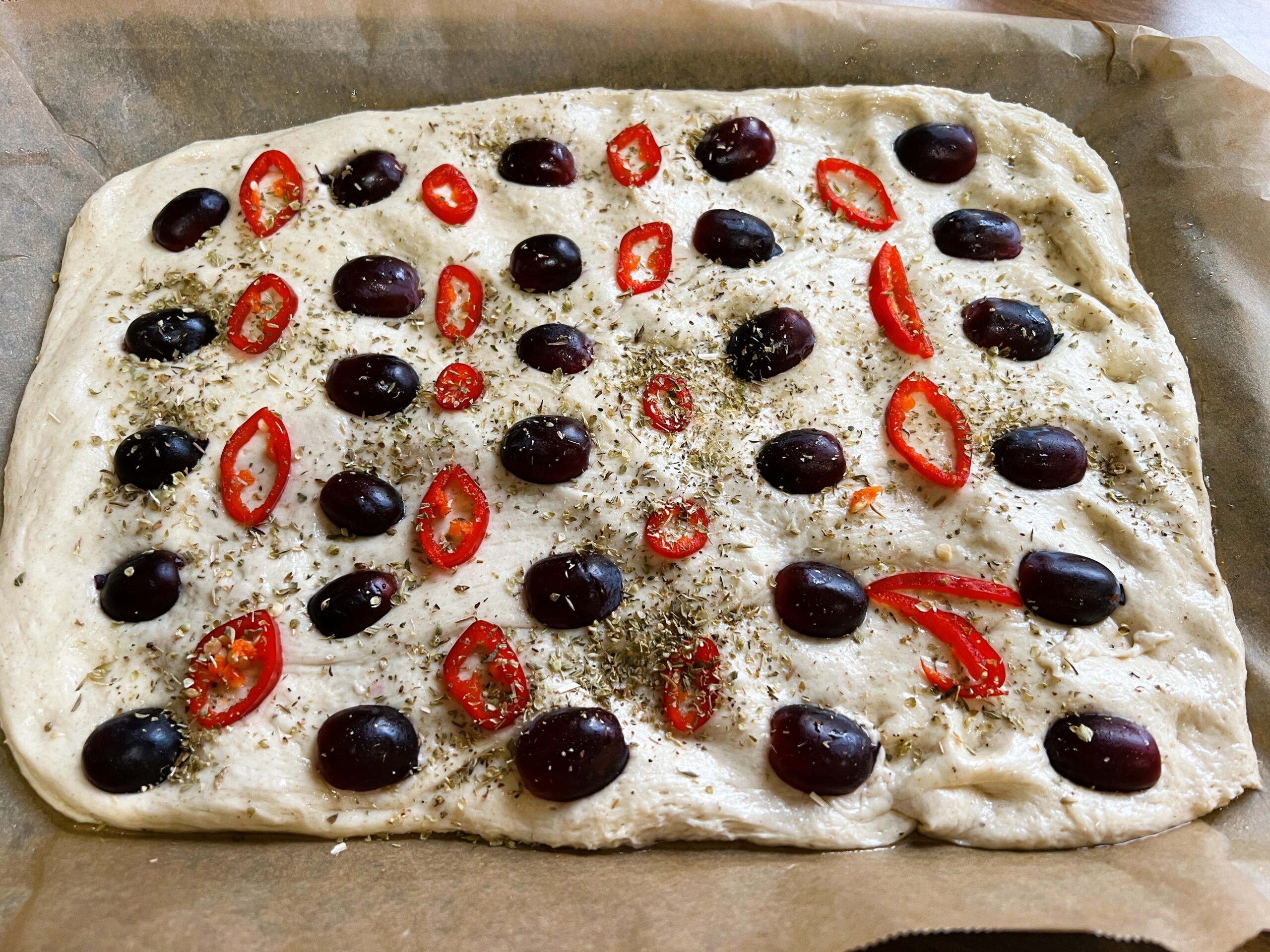 Grapes and Chilli Focaccia Recipe