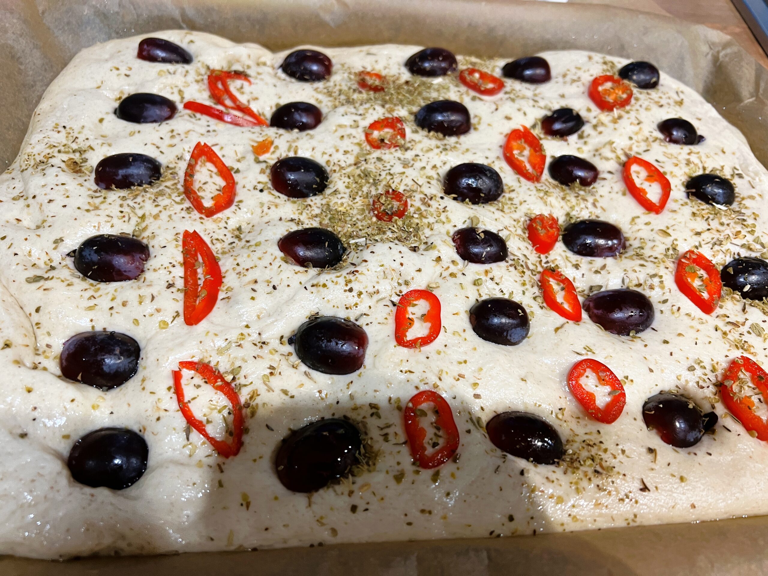 Grapes and Chilli Focaccia Recipe