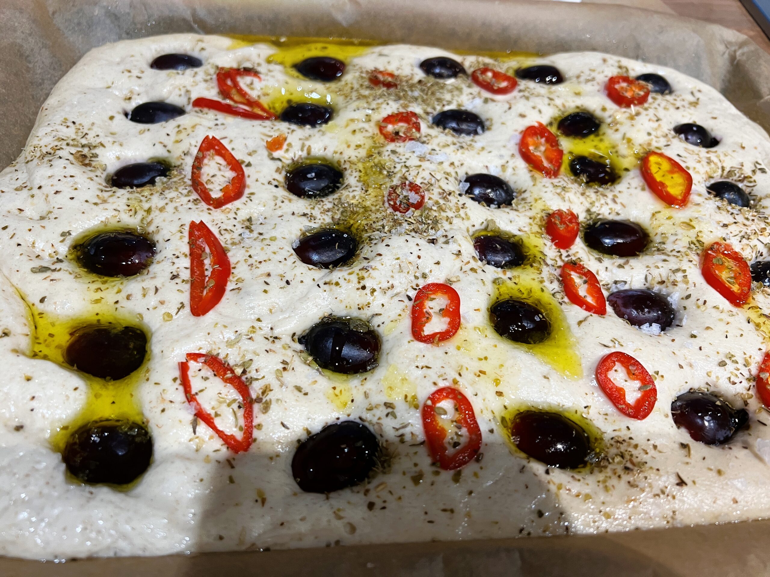 Grapes and Chilli Focaccia Recipe