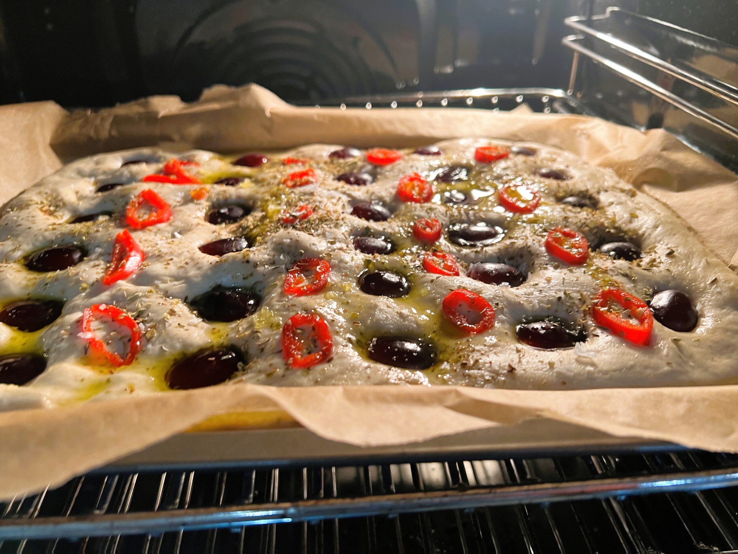 Grapes and Chilli Focaccia Recipe