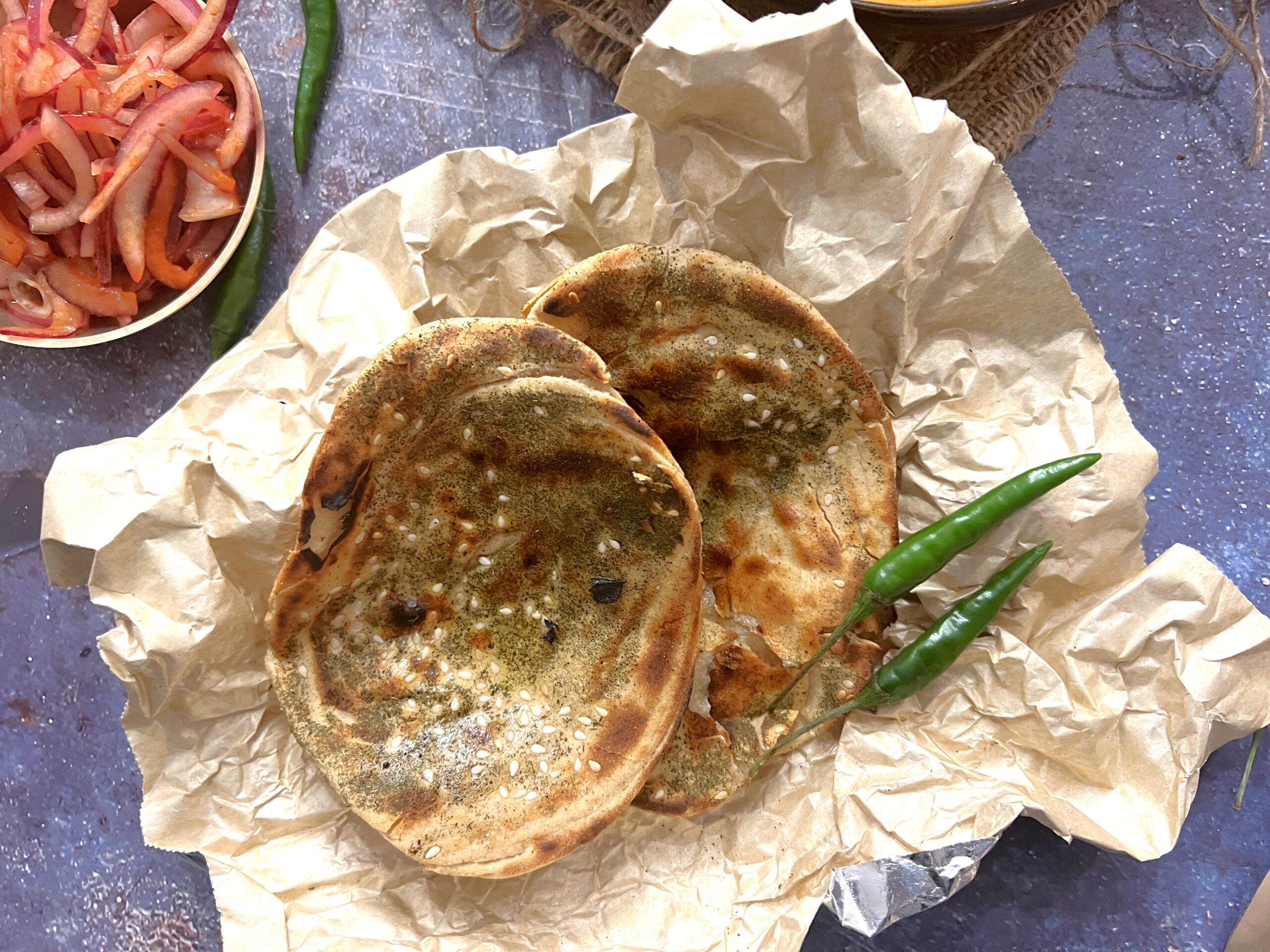 Mint and Sesame Lachha Paratha Recipe