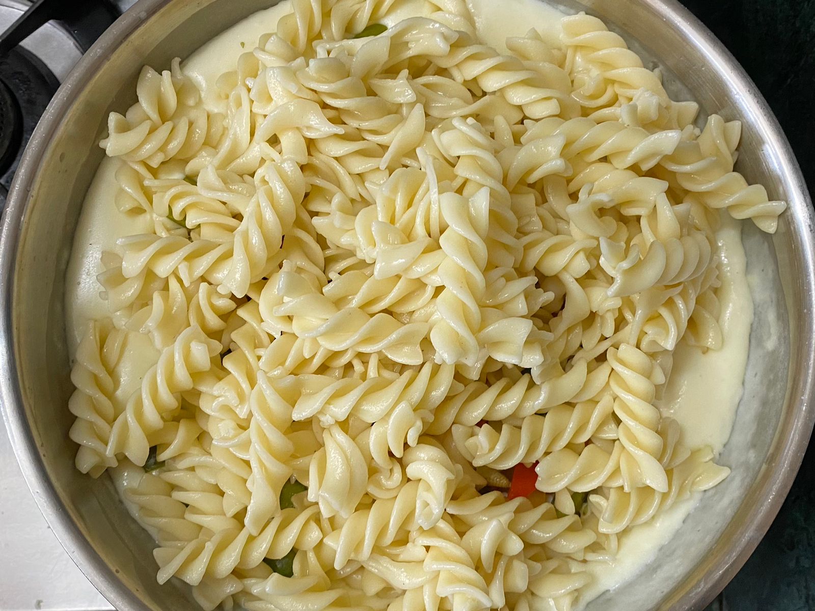 White Sauce Pasta with Vegetables Recipe