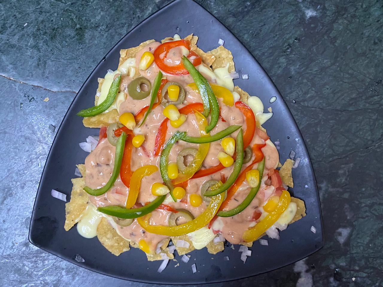 No Bake Loaded Vegetarian Nachos Recipe