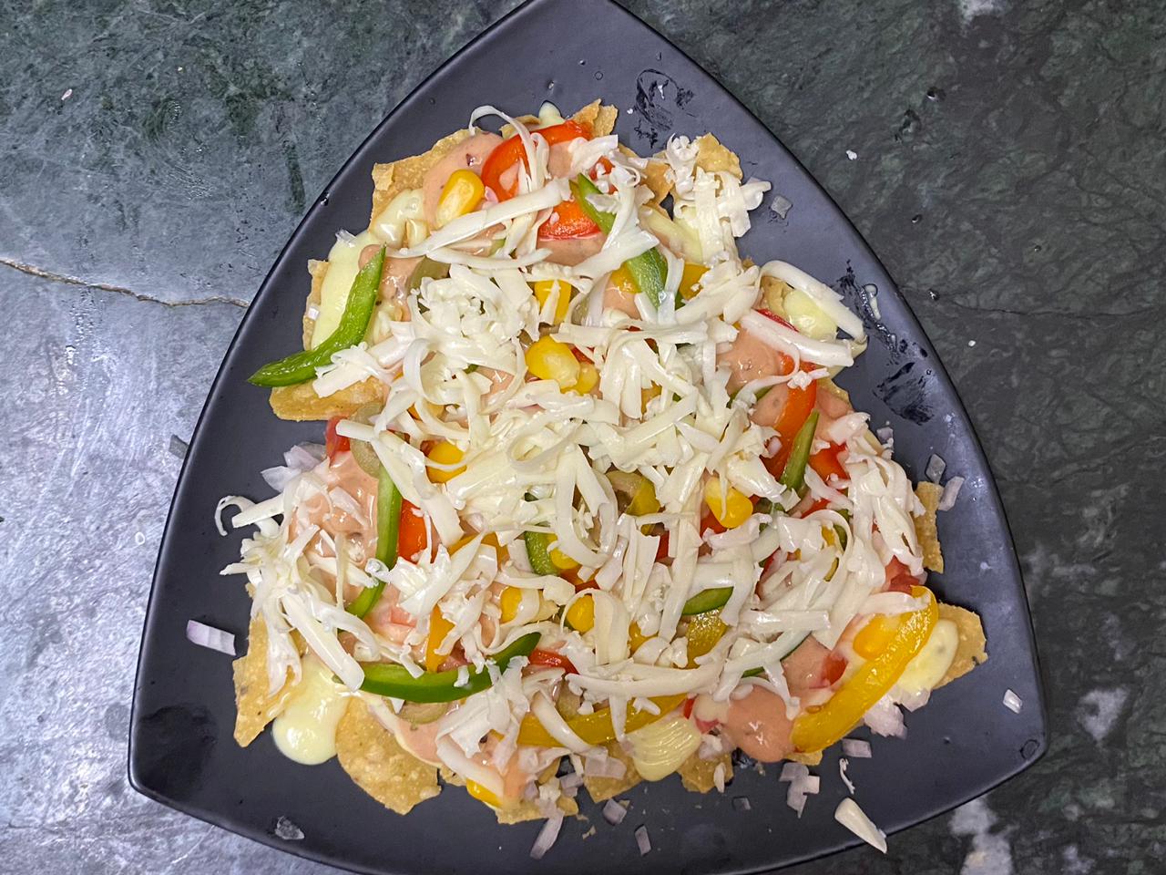 No Bake Loaded Vegetarian Nachos Recipe