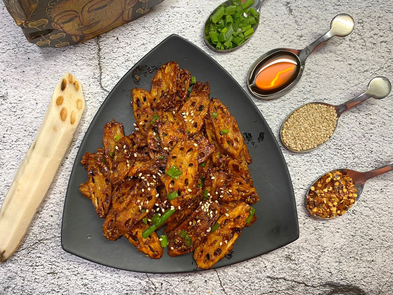 Honey Chilli Lotus Stem Recipe