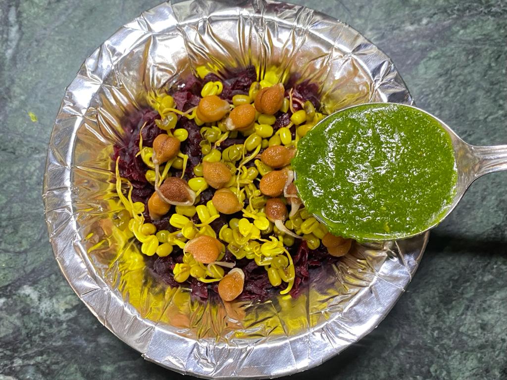 Beetroot Sprouts Bhel Recipe