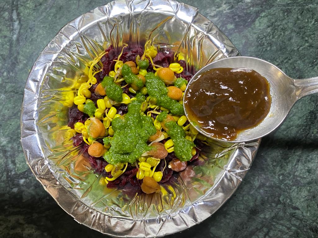 Beetroot Sprouts Bhel Recipe