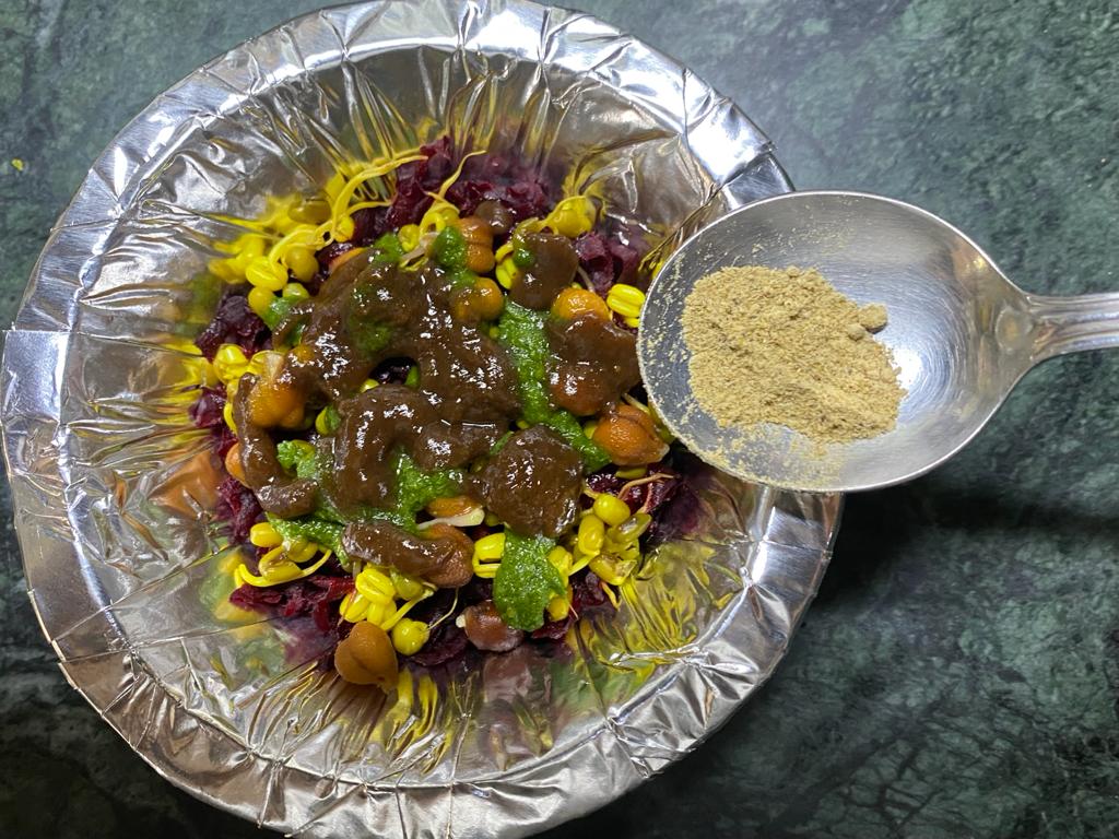 Beetroot Sprouts Bhel Recipe