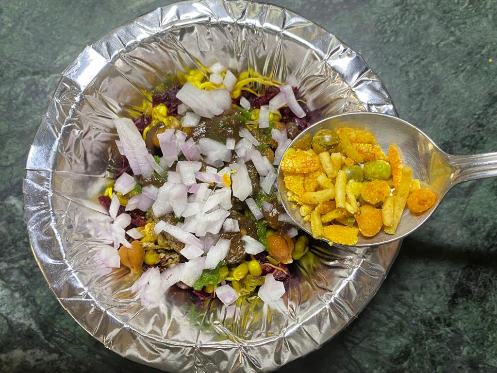 Beetroot Sprouts Bhel Recipe