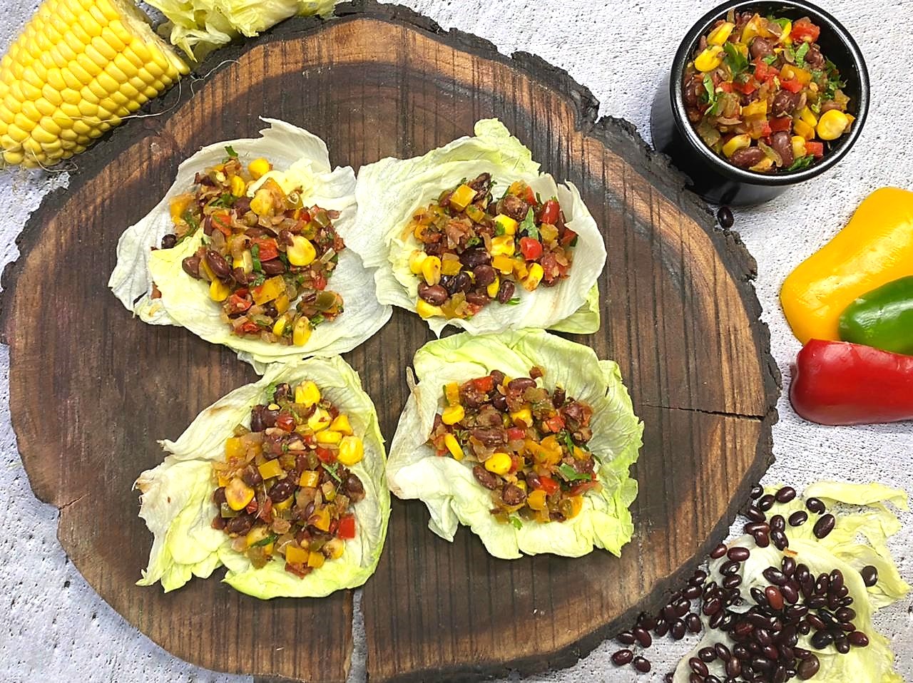 Corn and Bean Lettuce Wraps Recipe