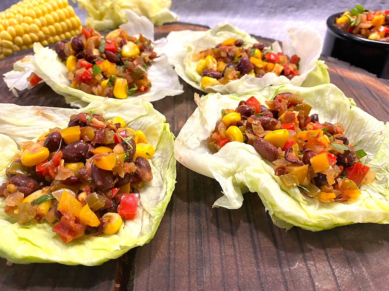 Corn and Bean Lettuce Wraps Recipe