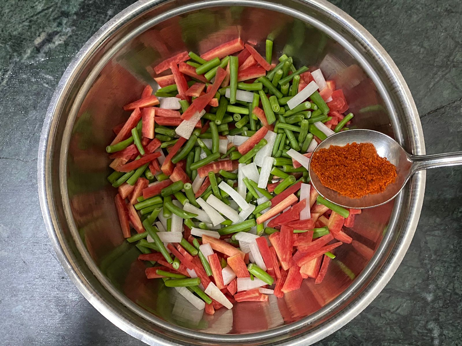 Gajar Mooli Beans Achar Recipe