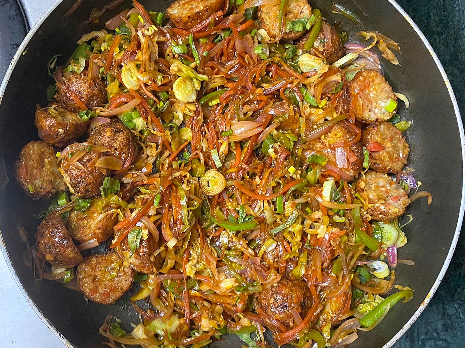 Street Style Vegetarian Manchurian Frankie Recipe