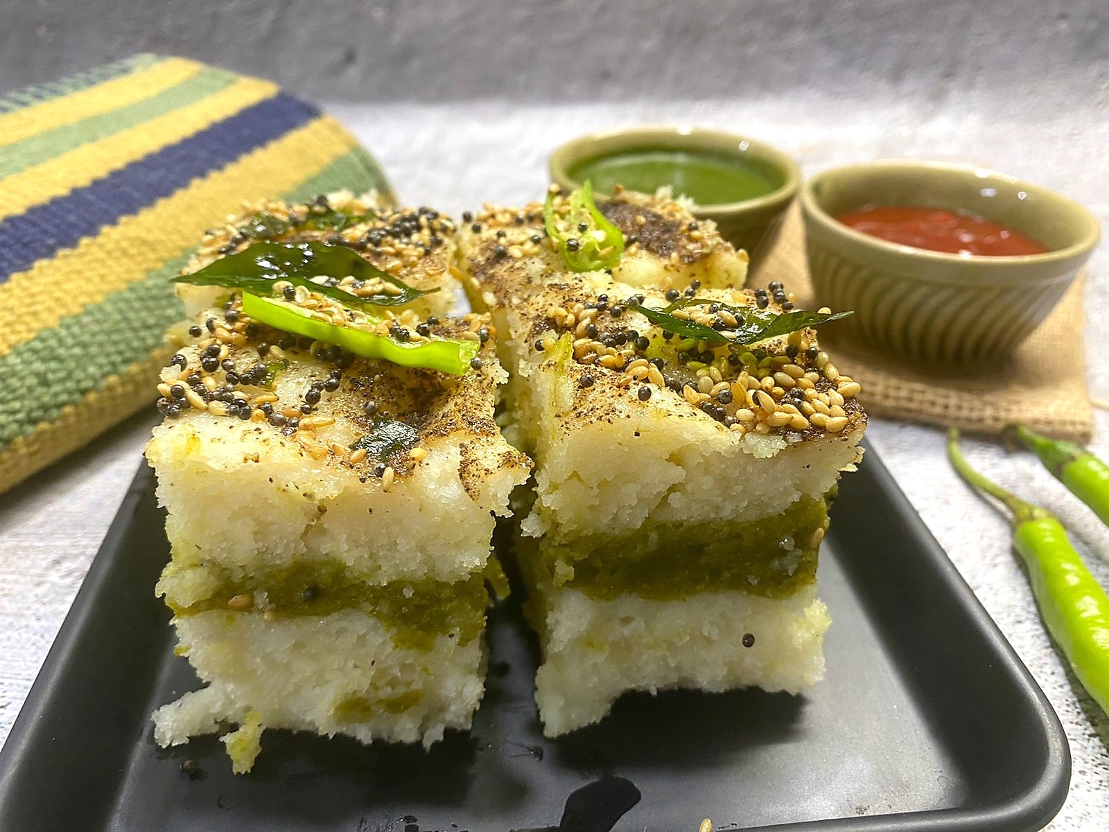 Sandwich Dhokla Recipe