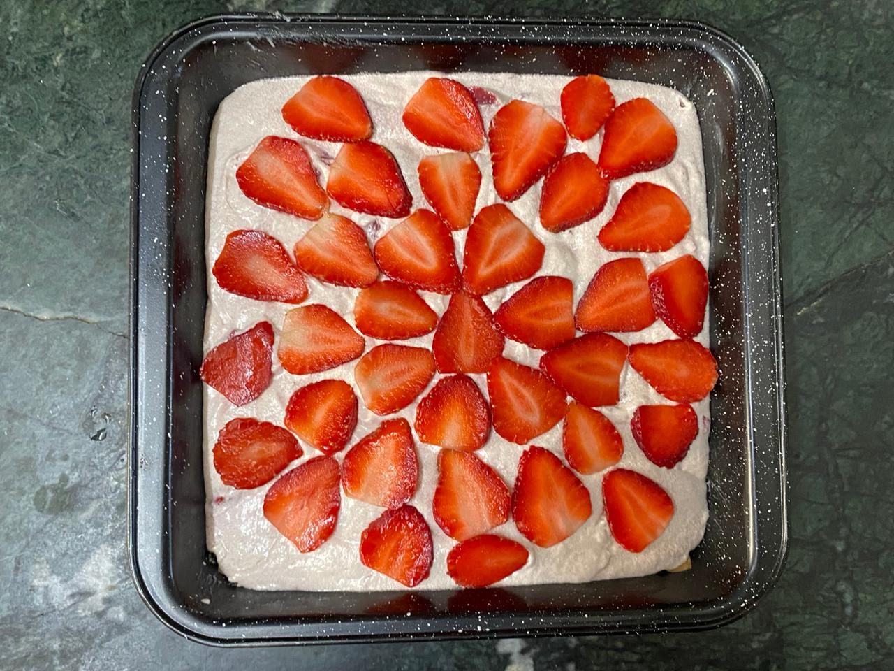 Eggless Strawberry Cake